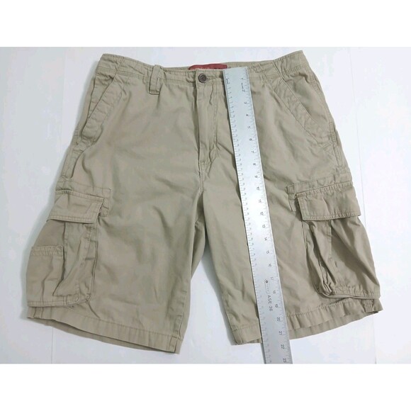 Perry Ellis Men's 34 Cargo Shorts Long Khaki Utility Trail Canvas Tan Beige - Picture 9 of 9